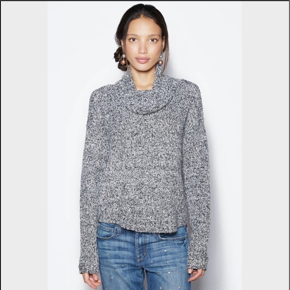Kerisma Cowl Neck Marled Yarn Hi Lo Sweater